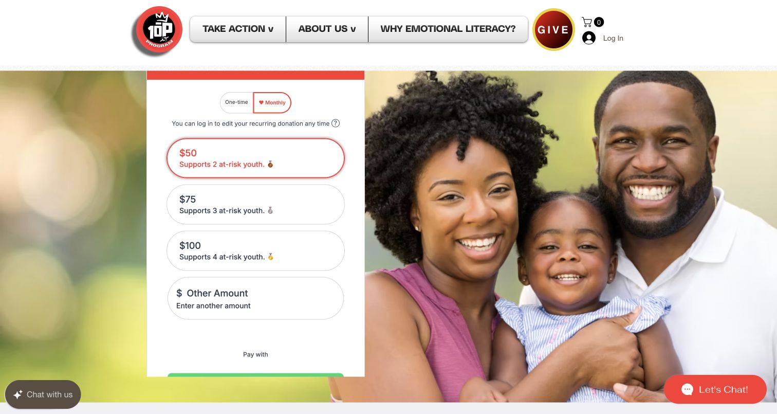 10P Program website before the redesign